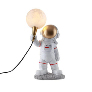 Resin astronaut desktop ornament desk lamp fancy birthday gift nordic home astronaut moon lamp decoration room table lamp