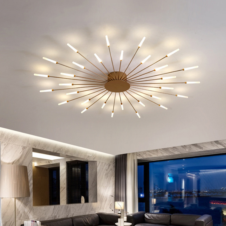 Home decor living room large luxury ceiling lamp black gold round minimalist hotel bedroom nordic modern led ceiling light