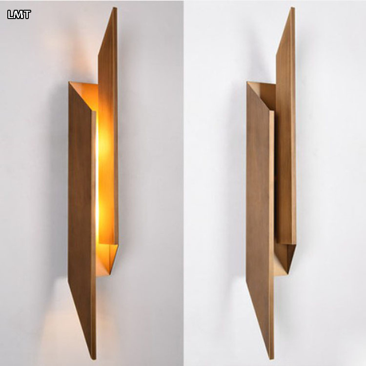 Home decor gold luxury metal wall lamp minimalist vertical modern wall light G9 hallway hotel bedroom nordic sconce wall lamp