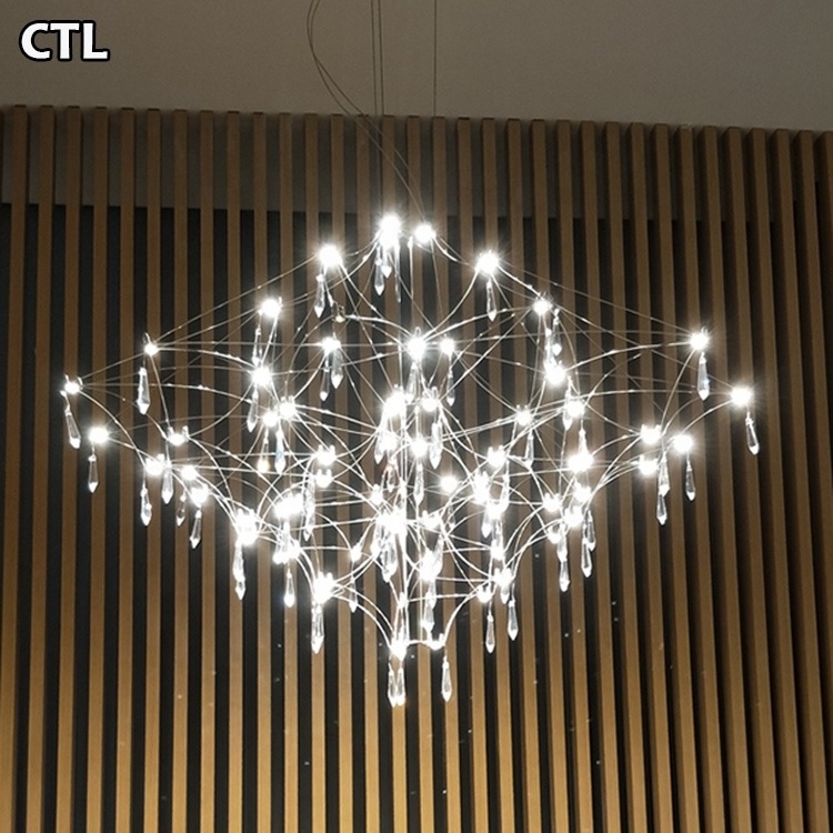 European popular chrome artistic pendant light fixtures residential decorative modern led pendant lighting chandelier