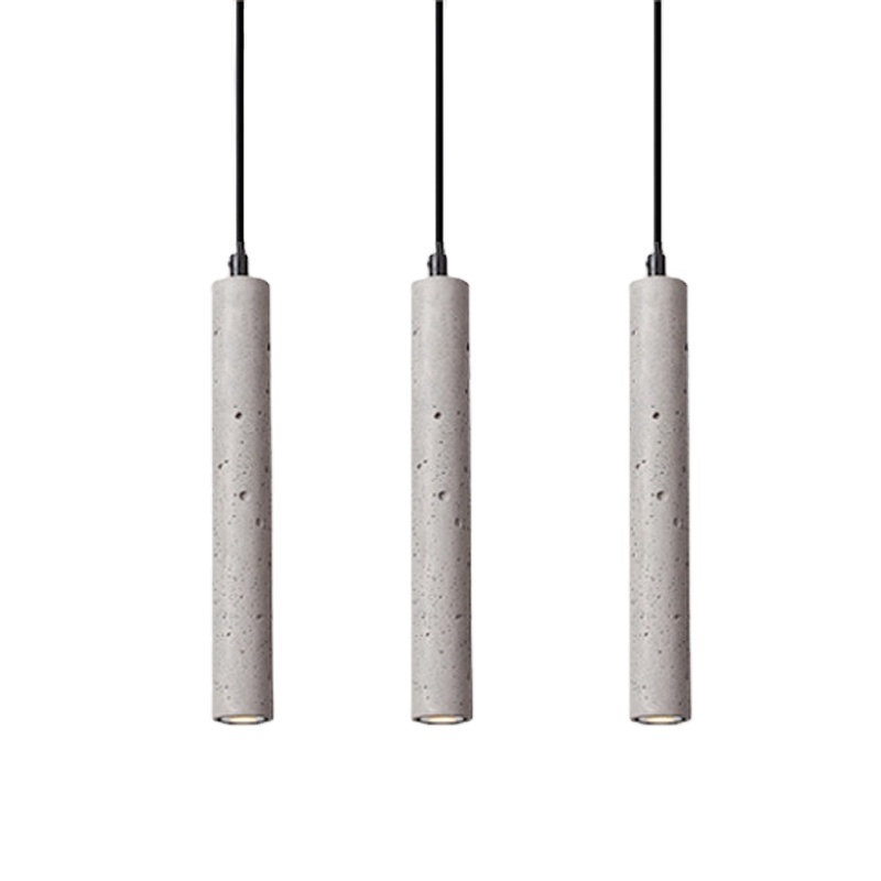 Cement made home decor concrete lamp kitchen island led hanging lamp designers restaurant bars nordic modern tube pendant light