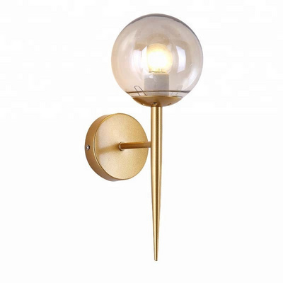 Zhongshan cheap bedroom bedside wall lamps hotel restaurant decorative sconces wall light modern gold luxury glass wall lamp