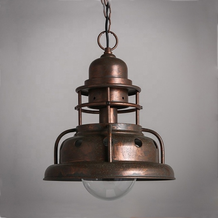 Kitchen loft retro rustic bronze pendant light wrought iron single hanging lamp home decor cheap industrial vintage lamp