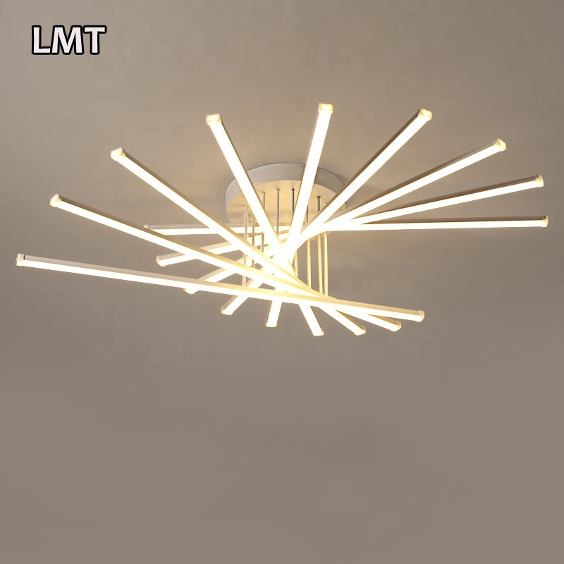 Black white modern aluminum ceiling lamp living room bedroom remote control led ceiling light