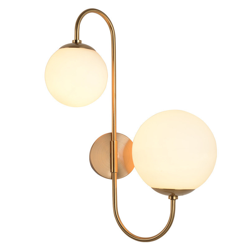 Most needed products indoor vanity light wall ornament hotel sconces lights clear glass ball luxury gold wall lamp