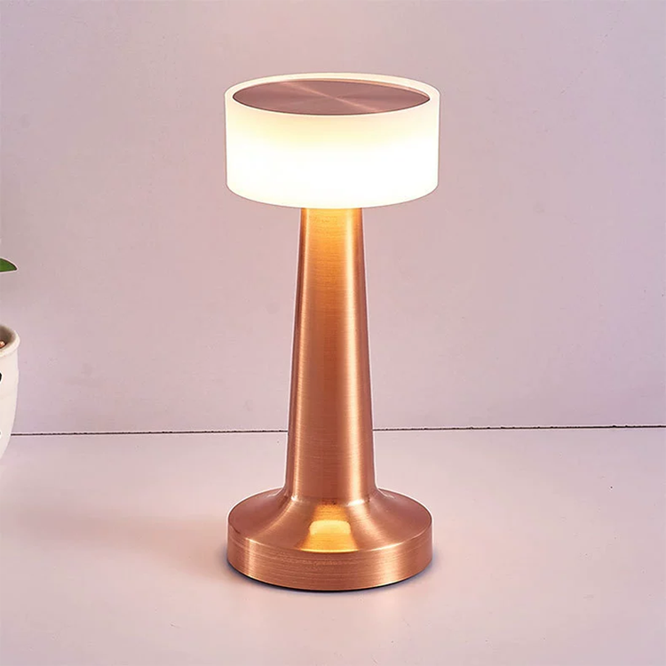 Restaurant modern gold luxury desk wireless night light hotel bedside baby gifts USB rechargeable dimmable led table lamp