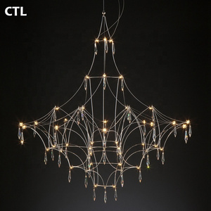 European popular chrome artistic pendant light fixtures residential decorative modern led pendant lighting chandelier