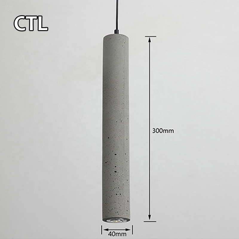 Cement made home decor concrete lamp kitchen island led hanging lamp designers restaurant bars nordic modern tube pendant light