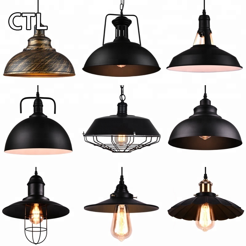 Restaurant Retro Chandelier Light Kitchen Loft Rustic Iron Pendant Light Cage Shades Industrial Vintage Lamp