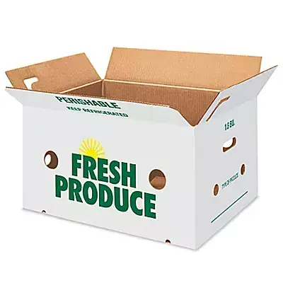 Wholesale Corrugated Cardboard 5 Kg Fruit Produce Boxes Vegetables Packaging Wax Carton Bushel Boxes