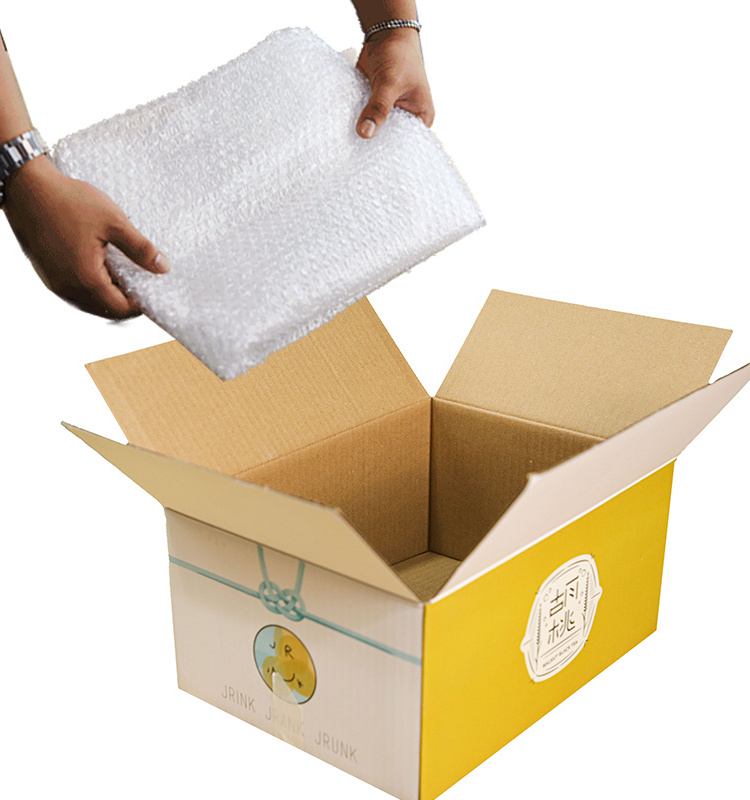 Custom 5 layer double wall  collectible shipping box bubble flaps box roll wrap 5mm corrugated cardboard box