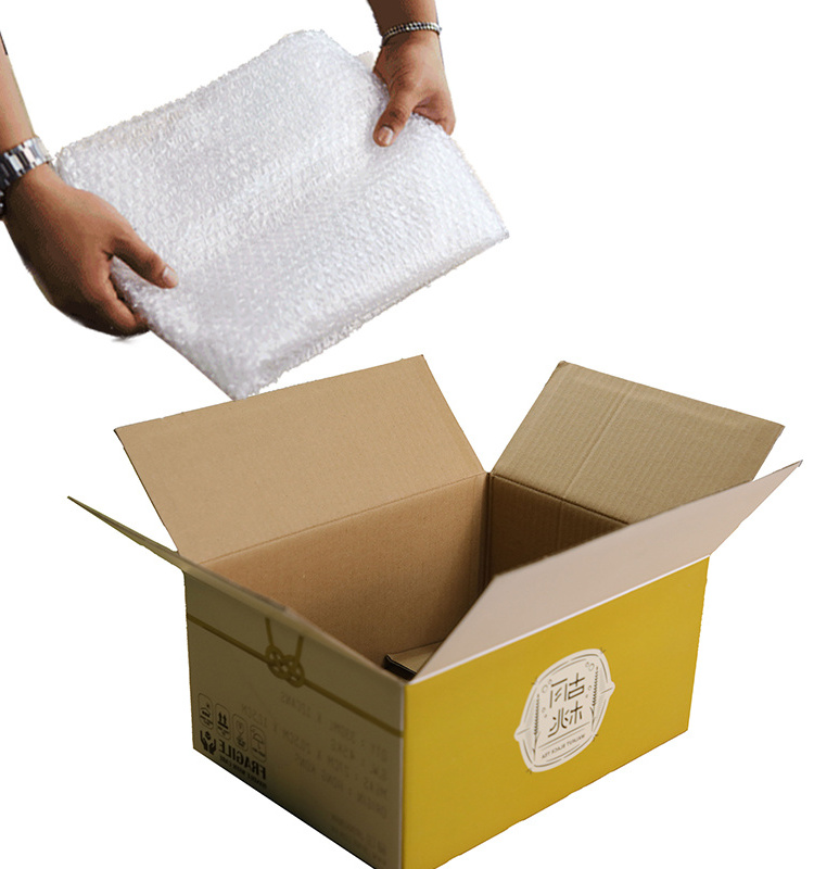 Custom 5 layer double wall  collectible shipping box bubble flaps box roll wrap 5mm corrugated cardboard box