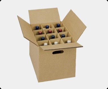 Custom Wine Bottle Glass Gift Packaging Paper Boxes Strong Corrugated Wine Box With Handle For Wine Bottles Shipping Carton