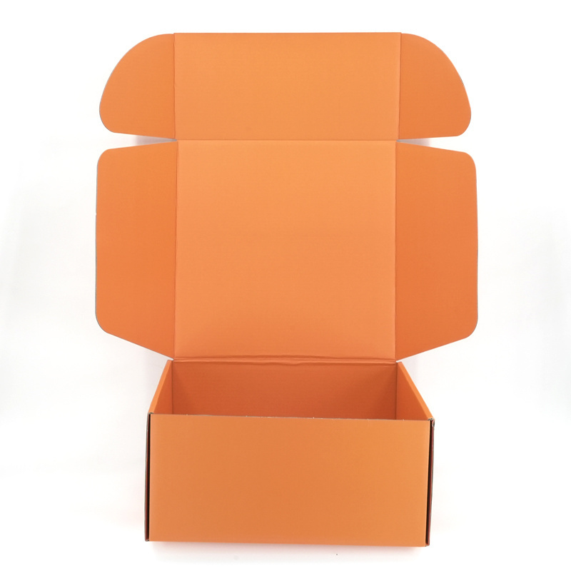 Customized Orange Jewelry Gift  Mailer Packaging Boxes Orange Cardboard Corrugated Shipping Box for Packaging