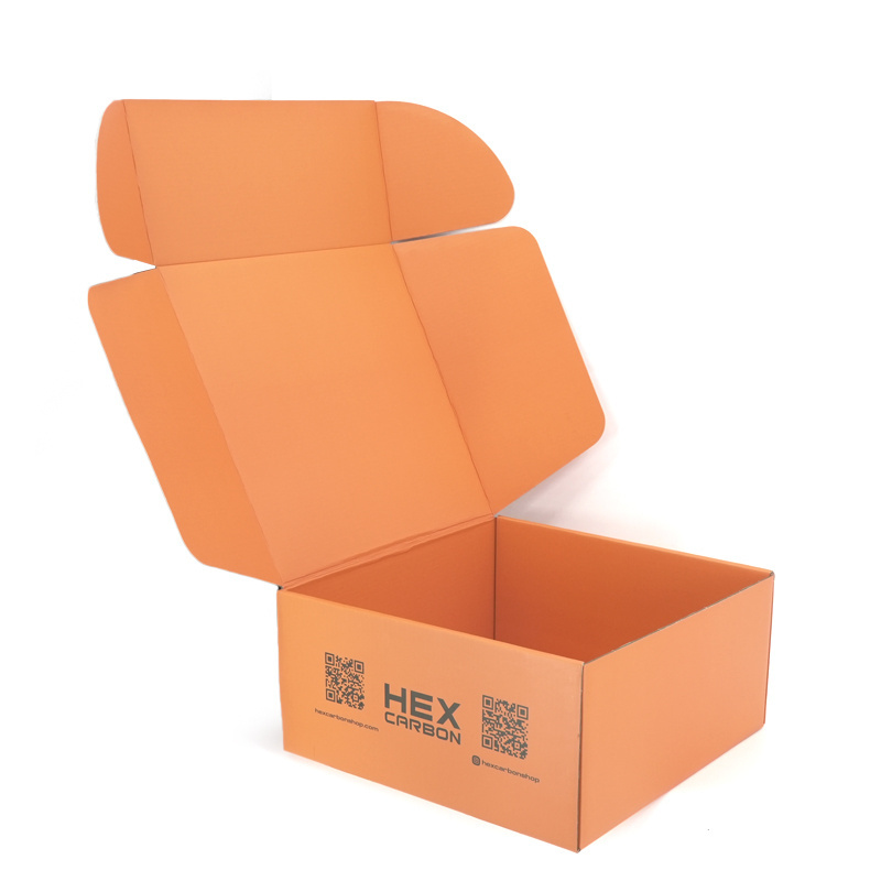 Customized Orange Jewelry Gift  Mailer Packaging Boxes Orange Cardboard Corrugated Shipping Box for Packaging