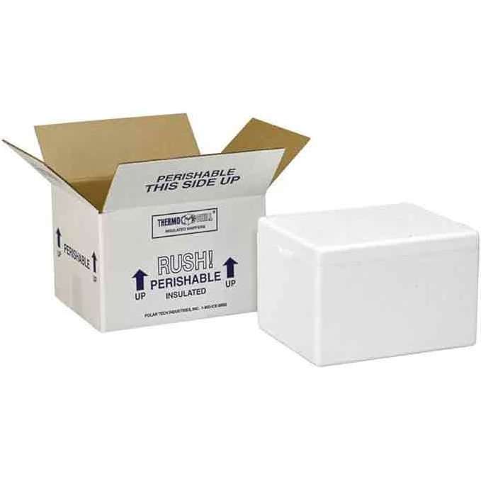 Wholesale Biodegradable Large Foam Cooler Transport Shipping Packing Insulated Carton Box With Styrofoam Inside