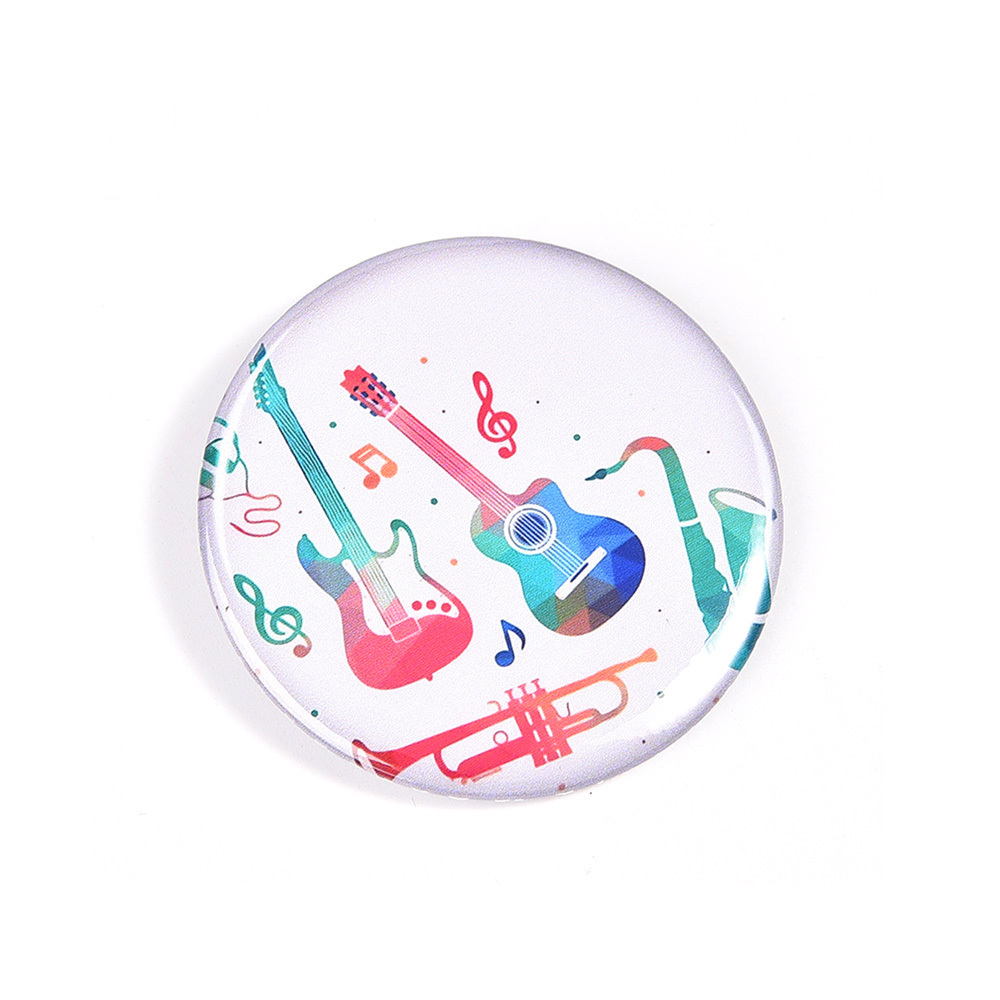 Cheap metal tin tinplate musical instrument button pin custom sublimation rock band music button badge