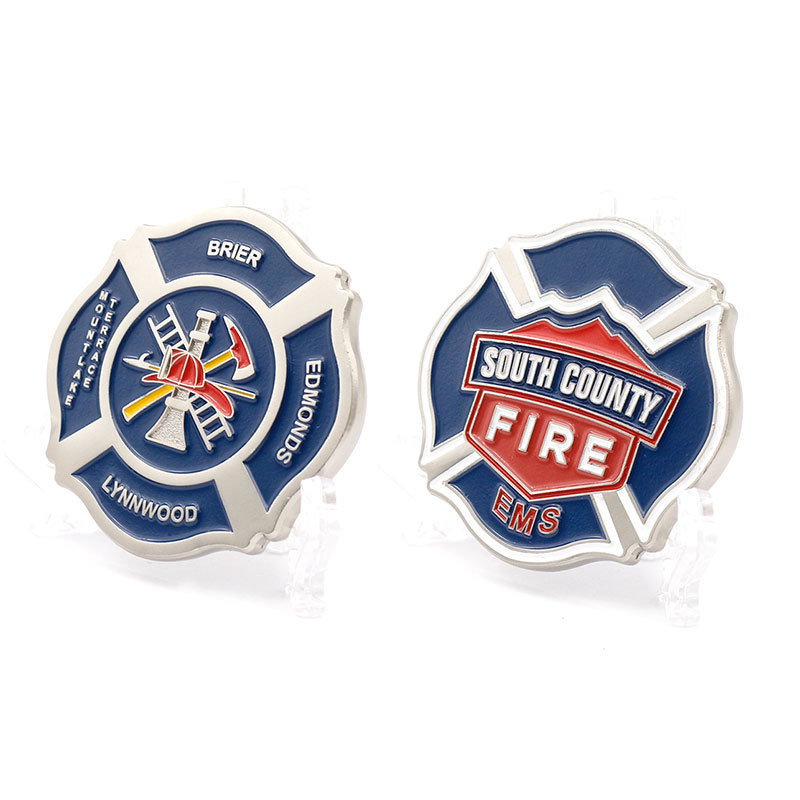 No minimum custom metal 3d soft enamel fire dept rescue honor firefighter challenge coins