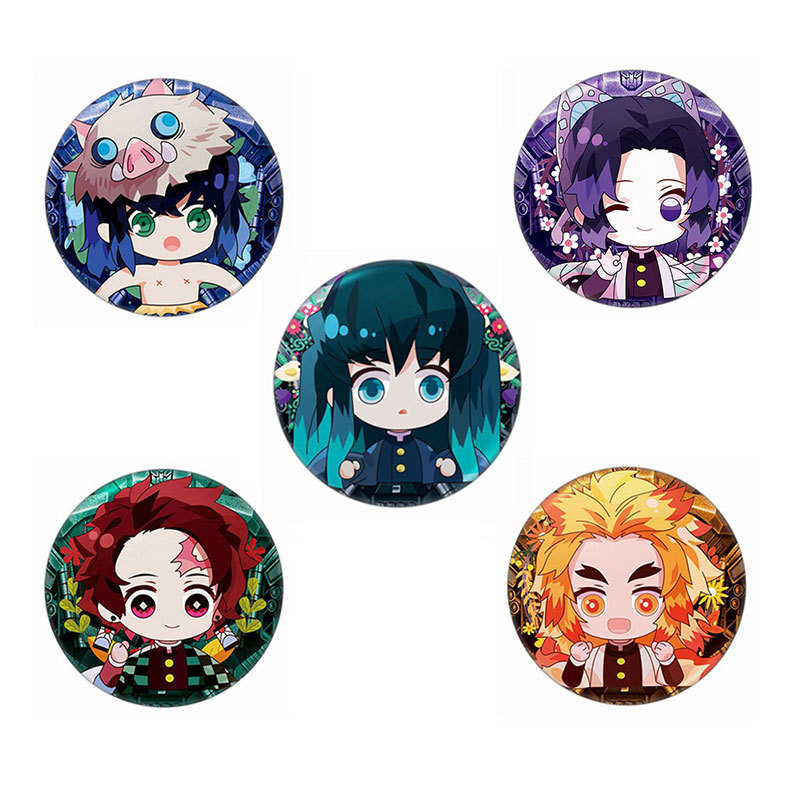 Custom made size 32mm 37mm 44mm 58mm circle tin button pin metal tinplate button anime badge