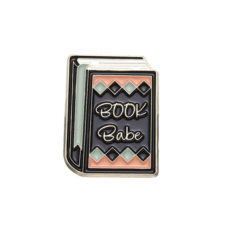 Custom design cat and book lover lapel pin badge metal bookish book collector enamel pin for gift