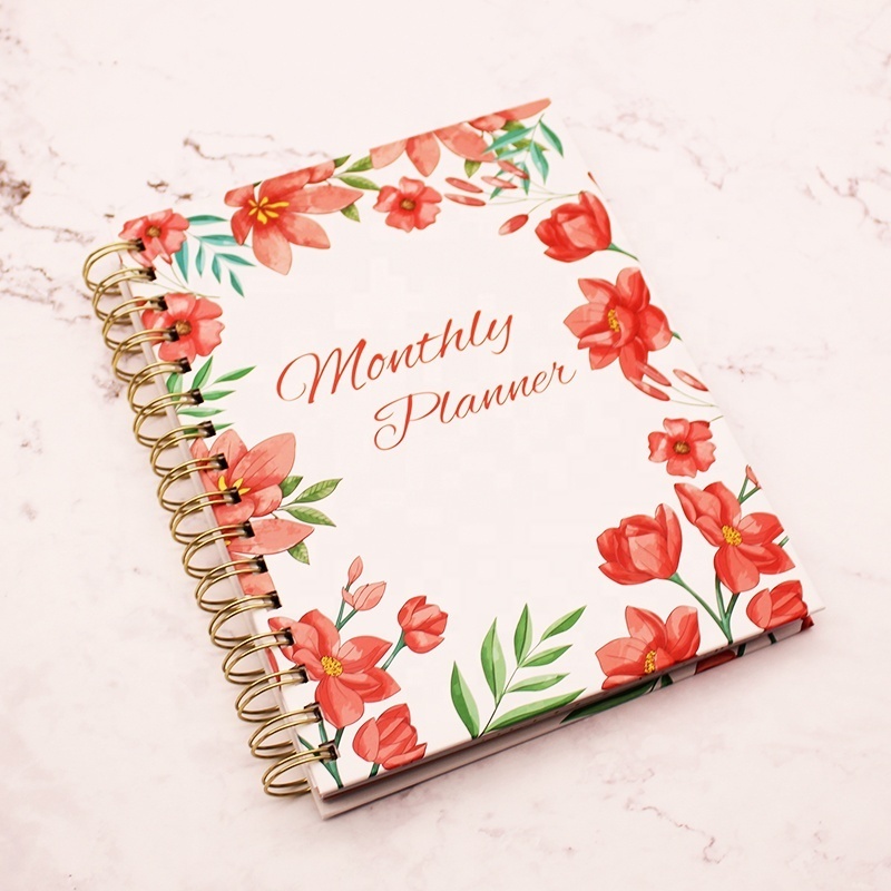 2024 New Flowers Design Hardcover Wire-O spiral Notebook