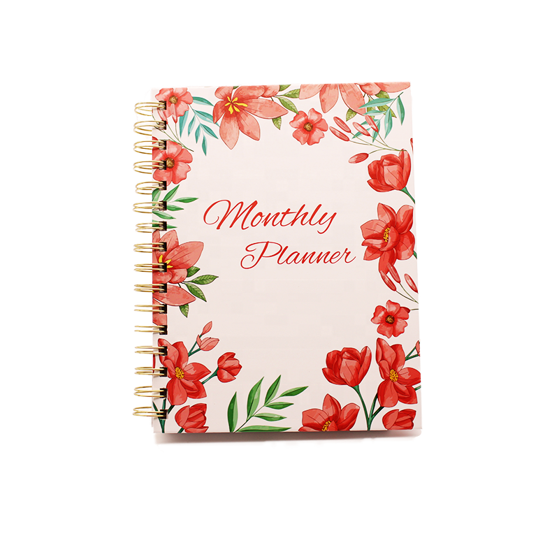 2024 New Flowers Design Hardcover Wire-O spiral Notebook