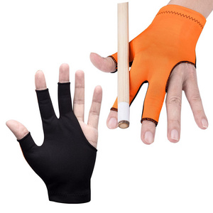 Guantes de  Billiard Glove Quality Customized Breathable Non-Slip 3 Finger Billiard Gloves Resistant Pool Snooker Gloves