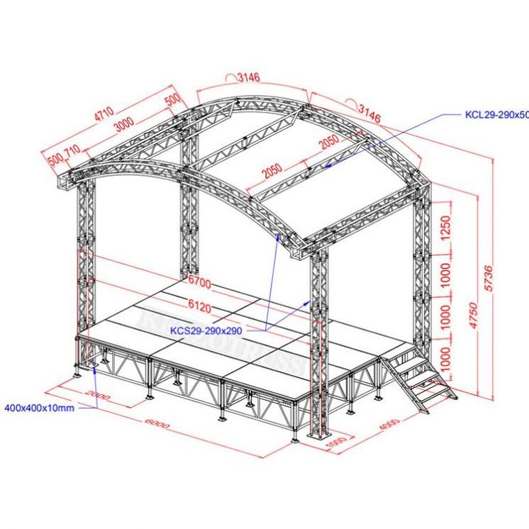 Truss stage aluminum lighting truss assembly parts truss for sale