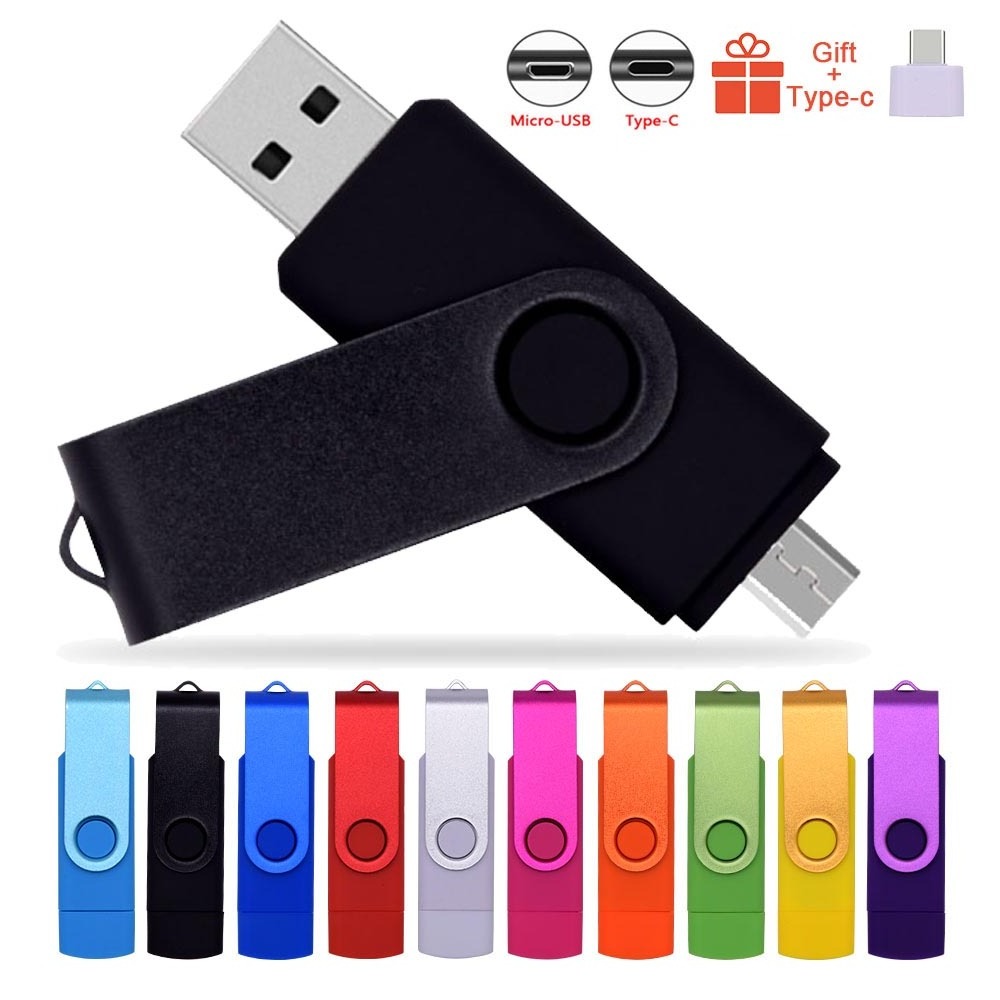 Swivel Micro Otg Universal 3 In 1 Flash Disk Type C Usb Flash Drive 128Gb 3.0 Usb Memory Stick