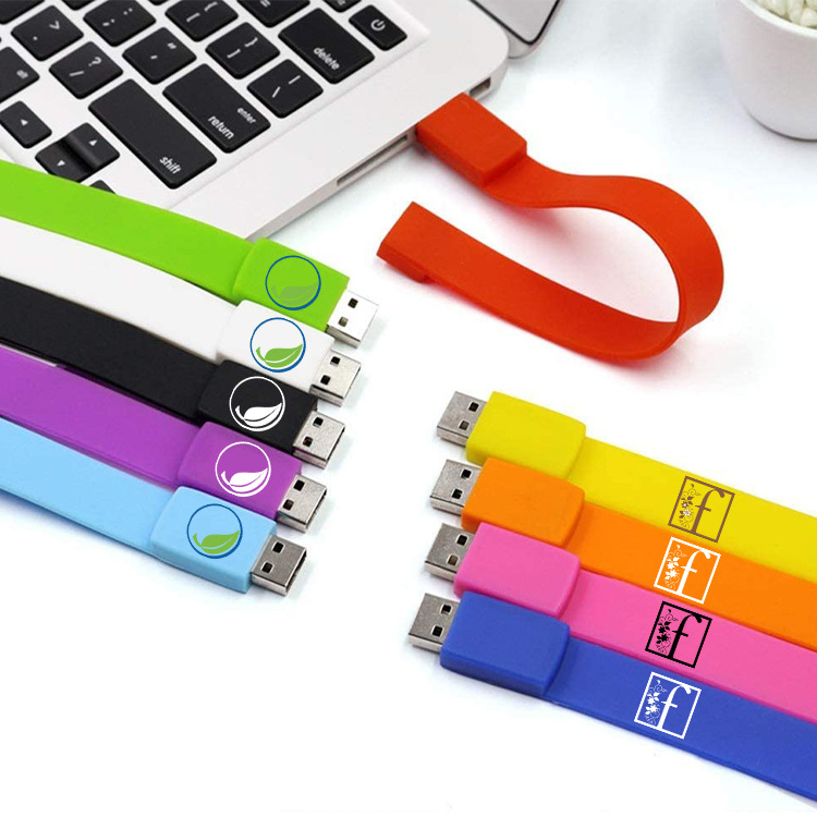 Custom Silicone Wristband Bracelet Usb Flash Drive 8gb 4gb Custom Logo bulk