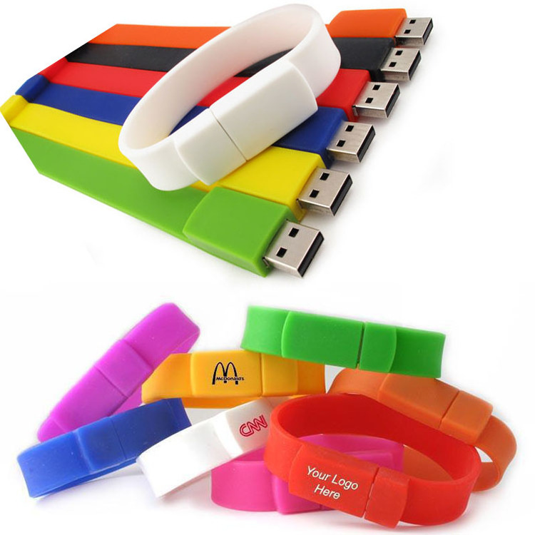 Silicon wristband USB 4gb 8gb 16gb bracelet logo pendrive 32GB 64GB 128GB 256GB usb flash drive Silicone Usb Flash Drives