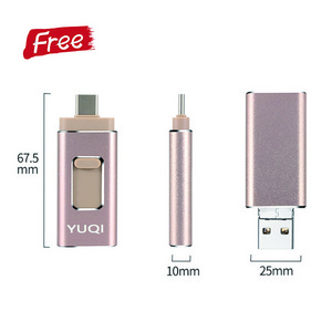 3 in 1 OTG USB Flash Drive 2.0 3.0 U Disk Customized LOGO OEM ODM Memory 2GB 4GB 128GB Full Capacity USB Stick