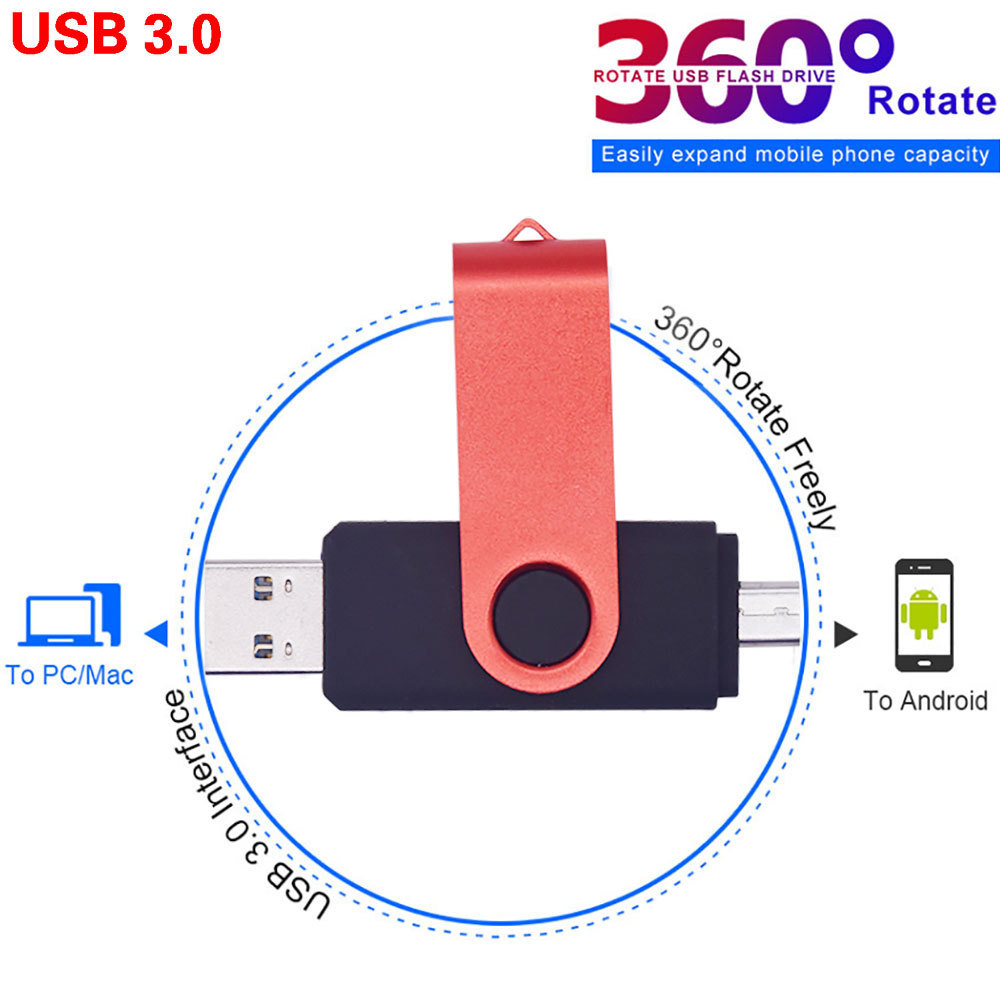 Metal Type-C In Stock Custom logo OTG USB Stick 3.0 8GB 16GB 32GB 64GB 128GB USB-C Pendrive USB Flash Drive