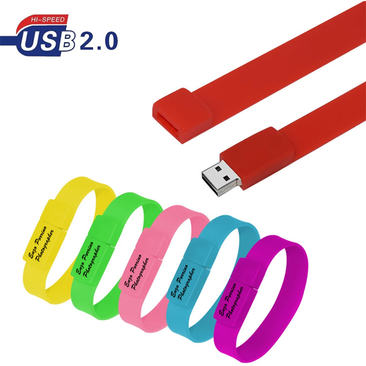 Silicon wristband USB 4gb 8gb 16gb bracelet logo pendrive 32GB 64GB 128GB 256GB usb flash drive Silicone Usb Flash Drives