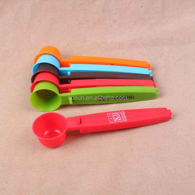 Hot Selling Plastic Food Bag Sealing Clips Coffee Spoon with Clip