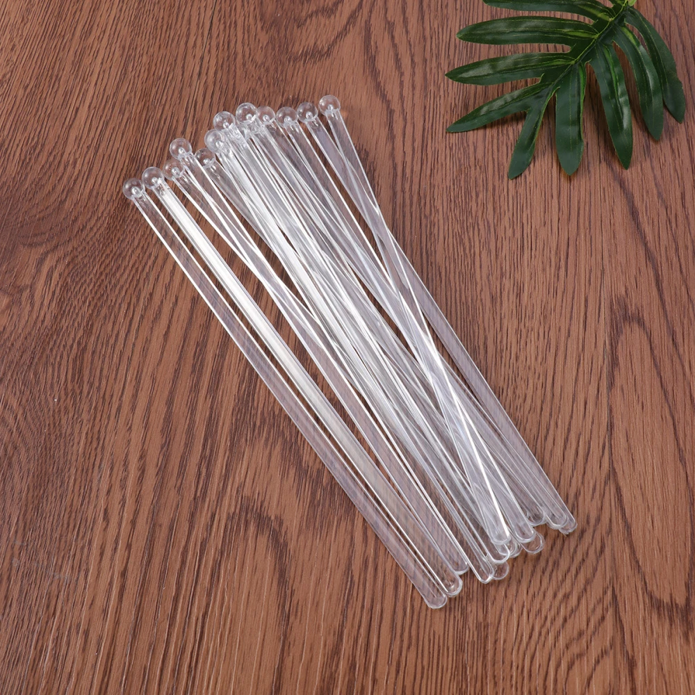 Custom clear plastic acrylic long drink cocktail mixing stir sticks