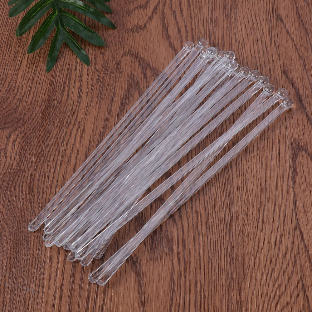 Custom clear plastic acrylic long drink cocktail mixing stir sticks