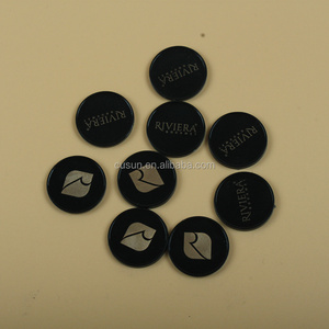 Promotional Wholesale Cheap Custom plastic tokens with gold printing