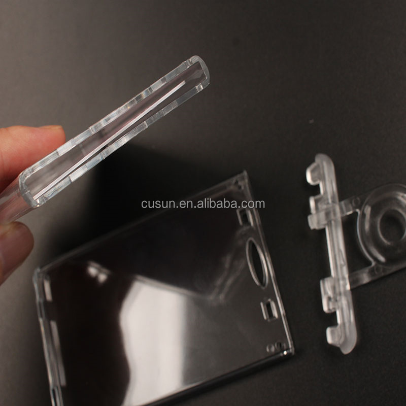 Customized transparent hard plastic card name holder business card case