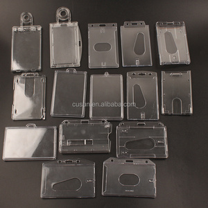 Customized transparent hard plastic card name holder business card case