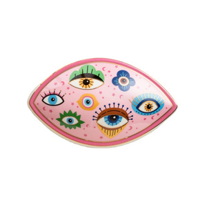 Modern Luxury Home Decor Items Ceramic Porcelain Crafts Wall Hanging Arts Eyes Wall Blessing