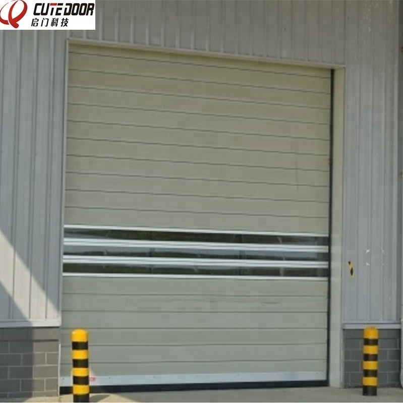 Hard aluminum material fast automatic high speed horizontal spiral roller shutter garage sliding door