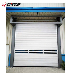 Hard aluminum material fast automatic high speed horizontal spiral roller shutter garage sliding door