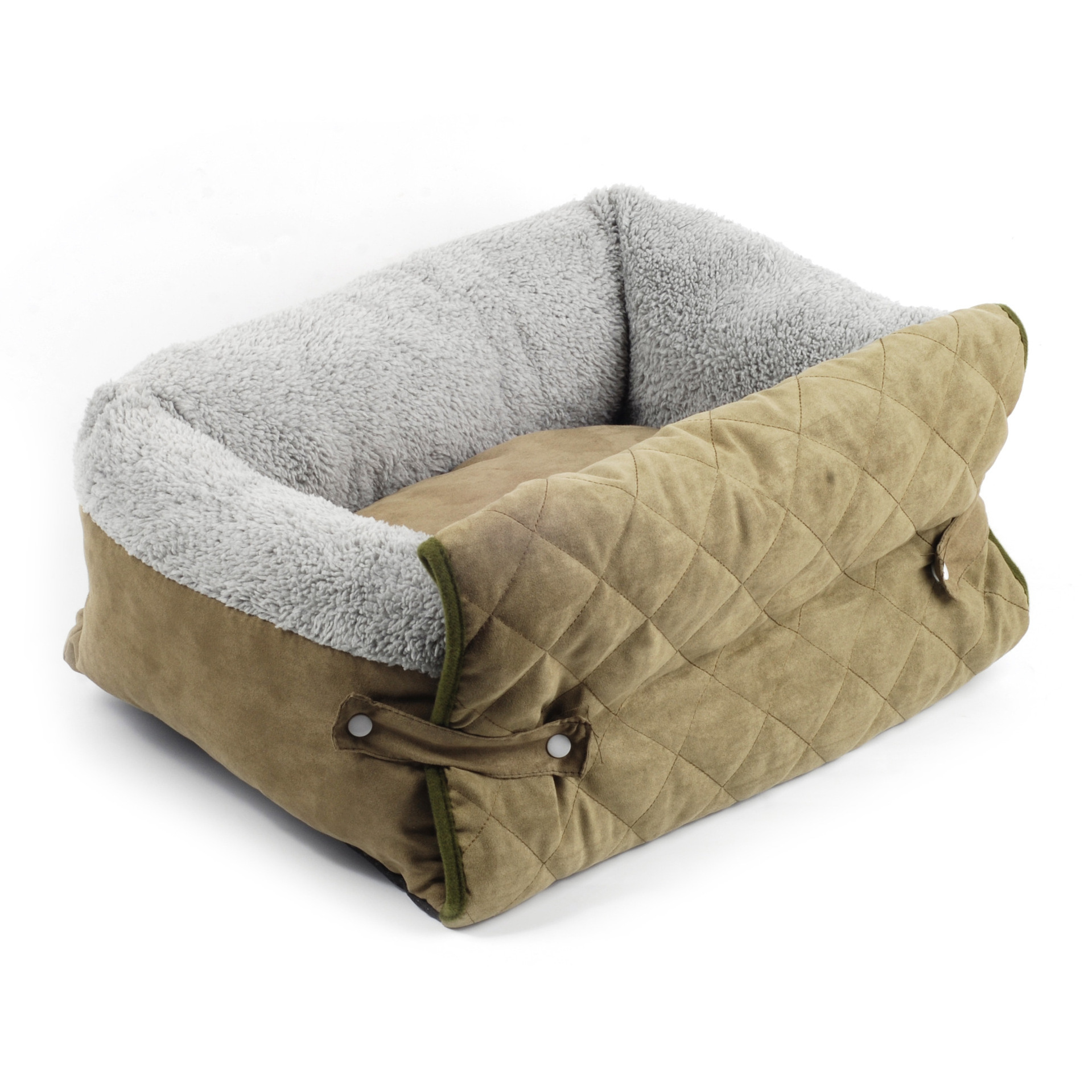 Luxury Pet Bed for Large Dog Couch with Neck Bolster Cat Calming Nest Blanket Removable Cushion Pet Bed