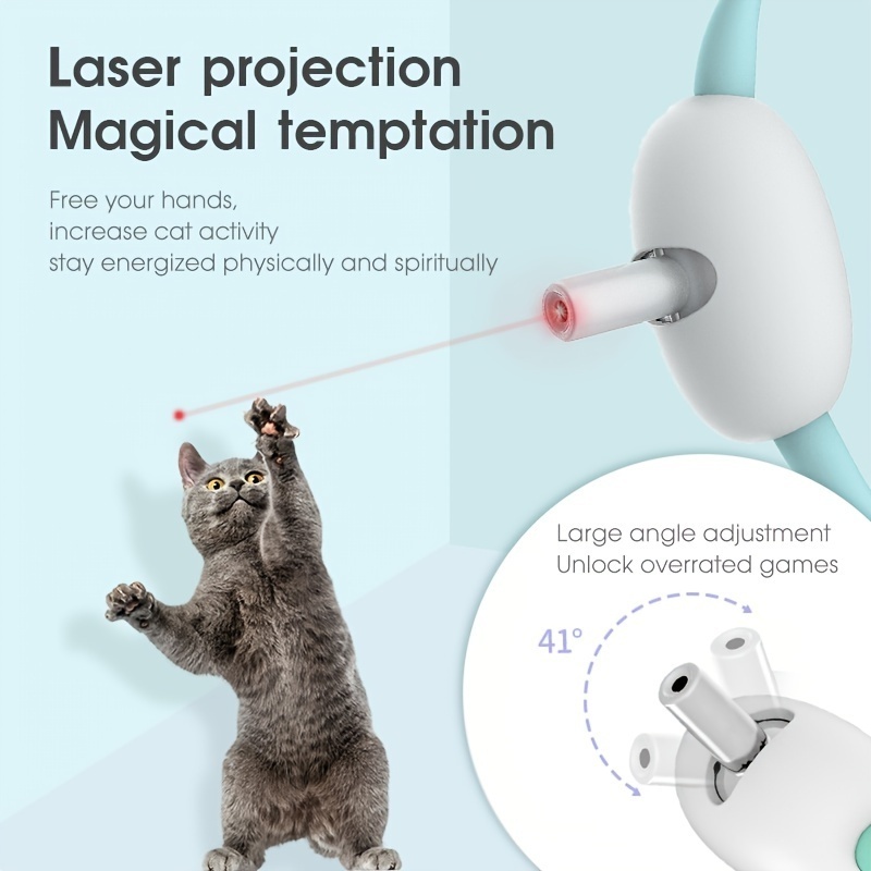 Newest Design Interactive Retractable And Adjustable Angle Cat Laser Collar With 3 Beam Modes And 45 Adjustable