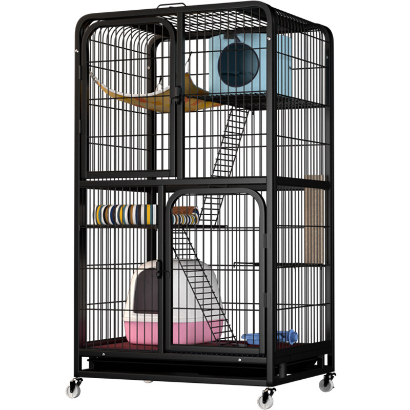 Pet Cage Newly Enhanced Single & Double Door Dog Crate Includes Leak-Proof Pan Floor Protecting Feet Divider Panel Cat Cage