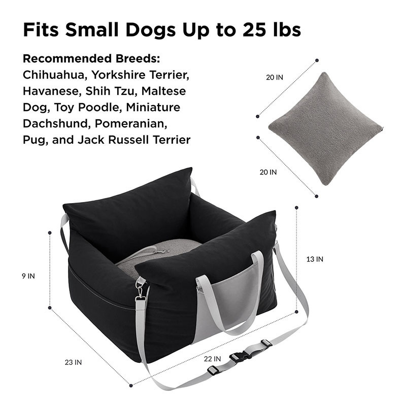 Pet Carriers Travel Bag Small Dog Car Seat Waterproof Dog Booster Seat Pet Travel Carrier Bed with Storage Pockets