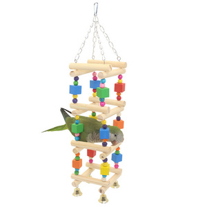 Colorful Flying Toy Birdcolorful Hanging Bell Tinkerbell Swing Chewing Cage Parrot Stand Bird Supplies Balance Bird Toy