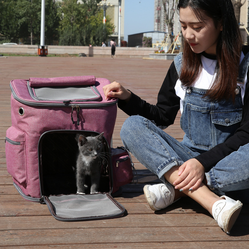 Safety Features and Cushion Back Support travel foldable hiking Pet dog Carrier Backpack for Large/medium/Small Cats and Dogs