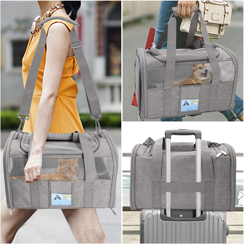 Portable & Collapsible Puppy Carrier Pet Carrier Airline Approved Soft Dog Cat Carriers for Medium Cats Small Cats